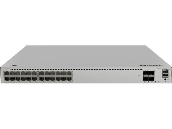 Huawei eKitEngine S310 Series S310-24PN4X - Switch - L2+ - Styrt - 24 x 10/100/1000/2.5G (PoE+) + 4 x 1 Gigabit / 10 Gigabit SFP+ - front til side ...