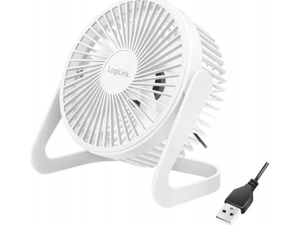 LogiLink - Kjølevifte - bordtopp - 12.7 cm - USB - hvit