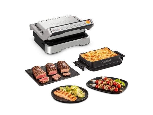 Tefal OptiGrill 4in1 GC774D30, Sort, Sølv, Rektangulær, Knapper, 1 zone(s), Hengslet Lokk, Status