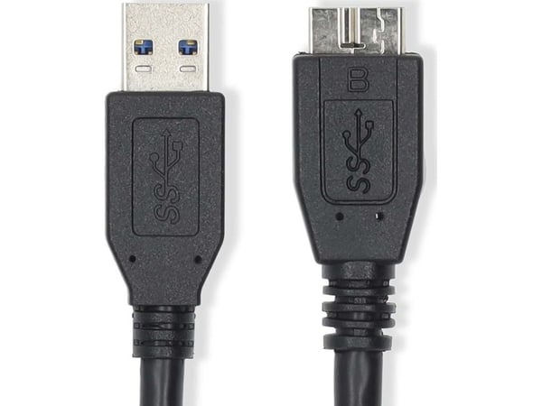 Nedis CCGL61500BK10, 1 m, USB A, Micro-USB B, USB 3.2 Gen 1 (3.1 Gen 1), 5 Gbit/s, Sort