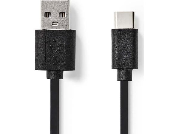 Nedis CCGB60600BK01, 0,1 m, USB C, USB A, USB 2.0, Musta
