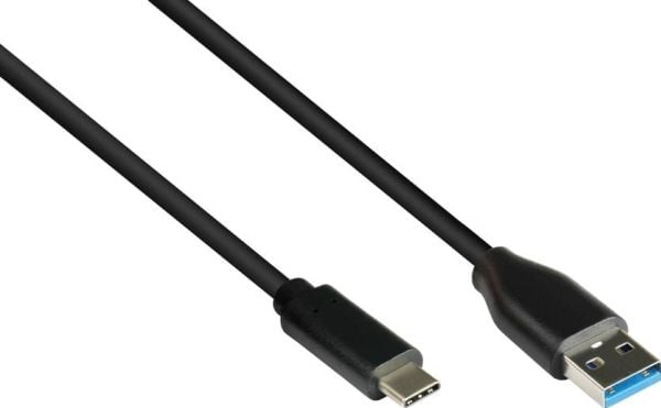 Alcasa 2831-AC010S, 1 m, USB A, USB C, USB 3.2 Gen 2 (3.1 Gen 2), 10 Gbit/sek., Sort