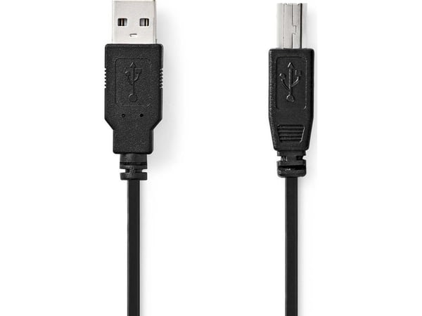Nedis CCGL60100BK20, 2 m, USB A, USB B, USB 2.0, 0,48 Gbit/sek, Sortera