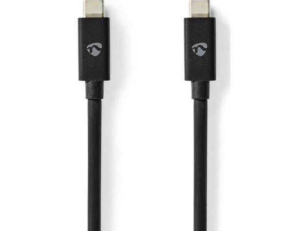 Nedis CCGP66020BK20, 2 m, USB C, USB C, USB4 Gen 3x2, 20 Gbit/s, Sort