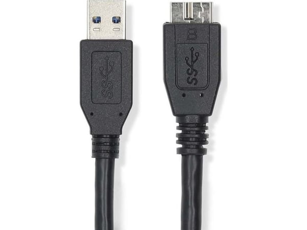 Nedis CCGL61500BK05, 0,5 m, USB A, Micro-USB B, USB 3.2 Gen 1 (3.1 Gen 1), 5 Gbit/s, Sort