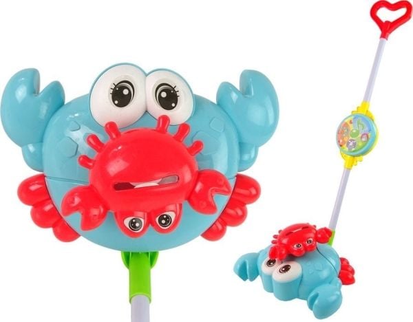LeanToys knask/lyssprett leke med blinkende stang, blå krabbe, musikk