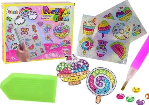 LeanToys diamantsett for å lage DIY-godteri fargerike klistremerker