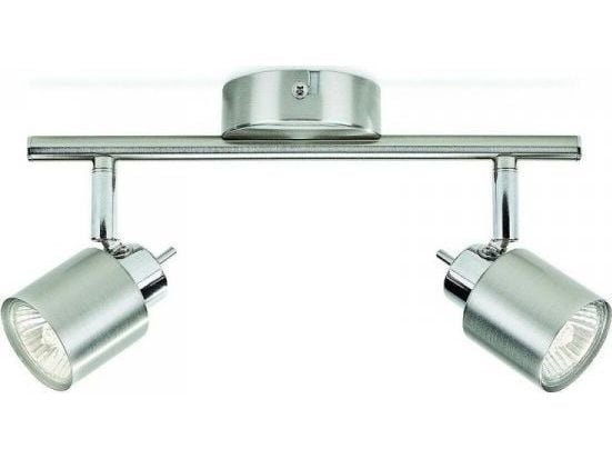 Philips Essentials Meranti-spotlys til tak/vegg, 2 stk., Overflateegnet, GU10, 2 ampuller, LED, 220-240 V, Kromfarget