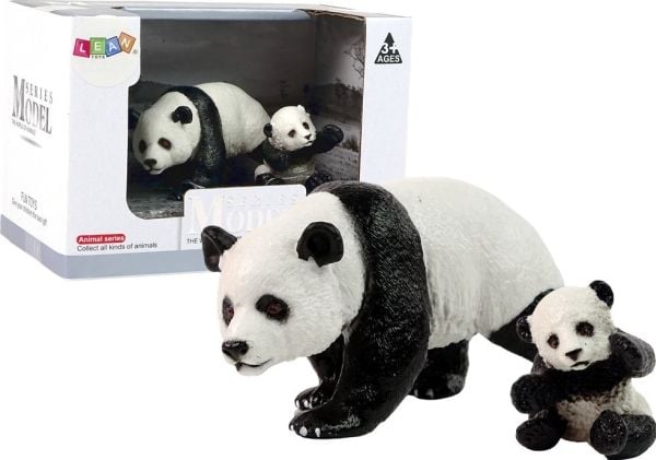 LeanToys-figur 2 pandafigurer med en baby-panda Dyr i verden