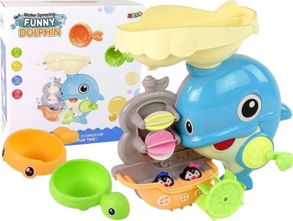 LeanToys badeleketøy – delfin vannsprut til badekar/dusj