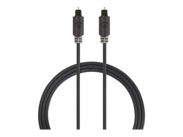 Nedis - Digial audiokabel (optisk) - digitalt ljud - TOSLINK hane till TOSLINK hane - 2 m - fiberoptisk - antracit - rund