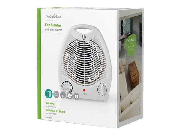 Nedis - Varmevifte - bordtopp, frittstående - 2 kW - hvit