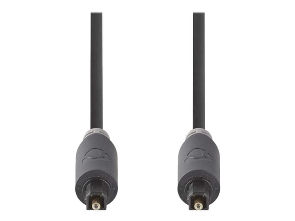 Nedis - Digitaalinen lydkabel (optisk) - digital-audio - TOSLINK han til TOSLINK han - 2 m - fiberoptik - antracit (sort) - rund