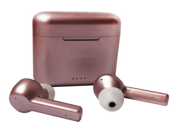 Toshiba RZE-BT750EPN - True wireless-hodetelefoner med mikrofon - i øret - Bluetooth - rosagull