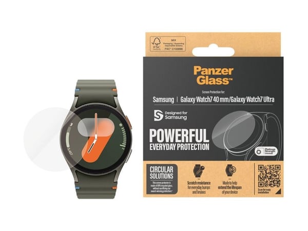 PanzerGlass - Skjermbeskyttelse for smart armbåndsur - glass - for Samsung Galaxy Watch7 (40 mm)