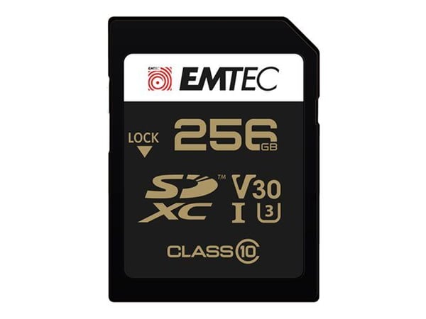 EMTEC SpeedIN' PRO - Flashminnekort - 256 GB - Video Class V30 / UHS-I U3 / Class10 - SDXC