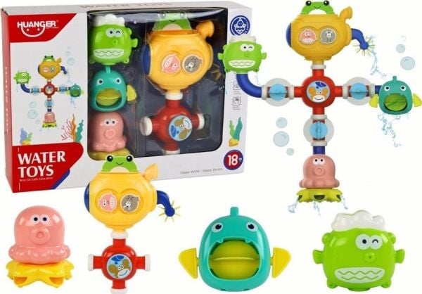LeanToys vattentoy för bad - avrinningsrobot med sugkoppar