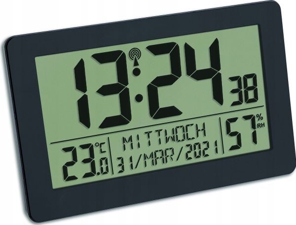 TFA-Dostmann 60.2557.01, Digital vekkerklokke, Rektangel, Sort, Plast, -10 - 50 °C, °C