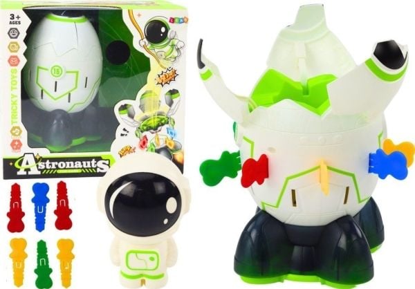 LeanToys astronautfigur med rakett som spretter ut fra armene