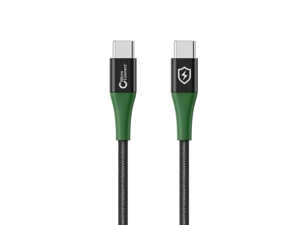 Microconnect MC-SMART USB-C-C-01, 1 m, USB C, USB C, USB 2.0, 0,48 Gbit/s, musta, Vihreä
