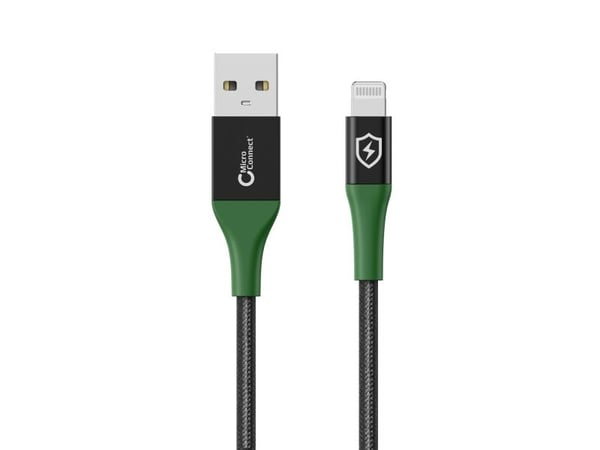 Microconnect MC-SMART USB A-L-2, 2 m, USB A, Lightning, Uros, Uros, musta, Vihreä