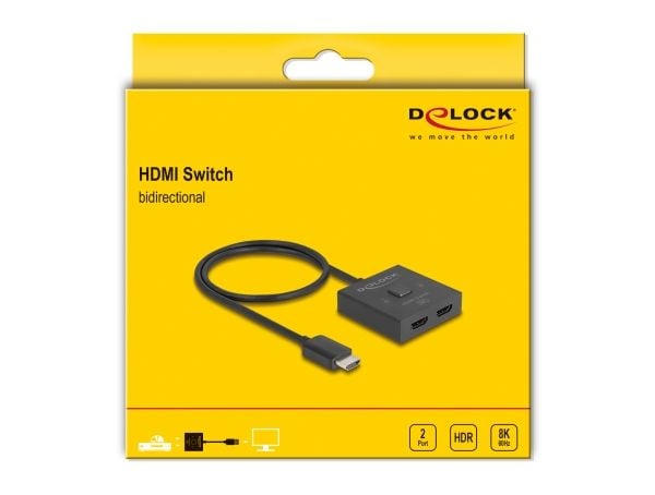 DeLOCK 18901, HDMI, Plast, Sort, 144 Hz, 3840 x 2160, 7680 x 4320, 7680 x 4320 piksler