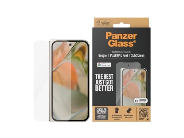 PanzerGlass - Skjermbeskyttelse for mobiltelefon - ultrabred passform - glass - for Google Pixel 9 Pro Fold