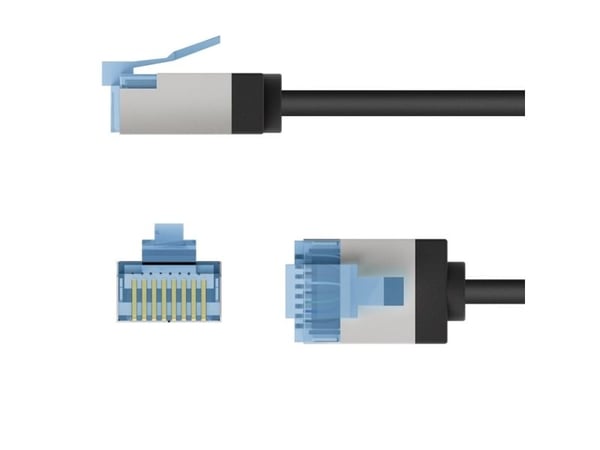 Goobay 74324, 15 m, Cat6a, U/FTP (STP), RJ-45, RJ-45, Sort