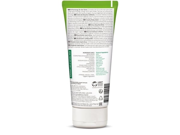 Weleda CITRUS Erfrischungsdusche, Dusjkrem, 200 ml, Voksne, Kvinner, Kropp, Normal hud