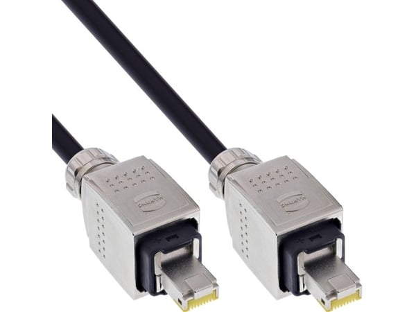 InLine 78593H, 50 m, Cat6a, S/FTP (S-STP), RJ-45, RJ-45, Svart