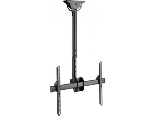 TECHly - Monteringssats (takmontering, monteringskonsol, teleskoppåle) - för platt panel - stål - svart - skärmstorlek: 37"-70" - takmonterbar