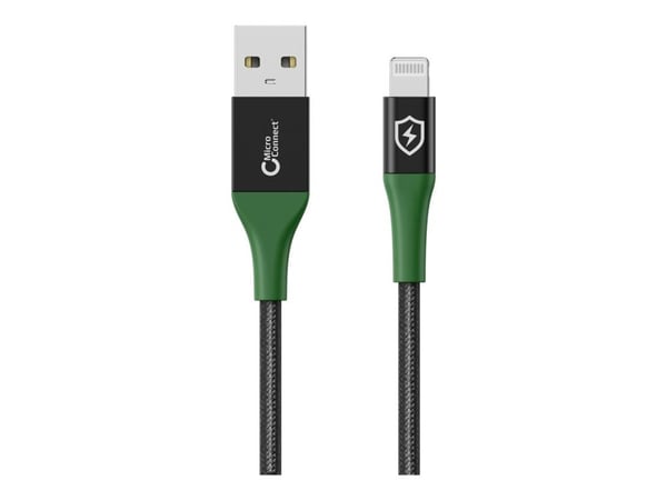 Microconnect MC-SMART USB A-L-2, 2 m, USB A, Lightning, Uros, Uros, musta, Vihreä