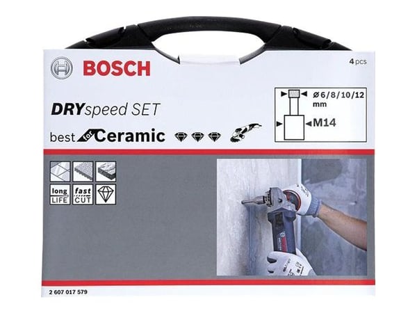 Bosch Diamond Cutter Dry Speed - Diamantdrillsett - for keramisk - 4 deler - 6 mm, 8 mm, 10 mm, 12 mm - M14
