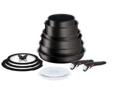 Tefal Ingenio Unlimited L76390, Paistinpannusetti, musta, Alumiini, musta, Lämpöpiste, Keraaminen, Kaasu, Halogeeni, Induktio