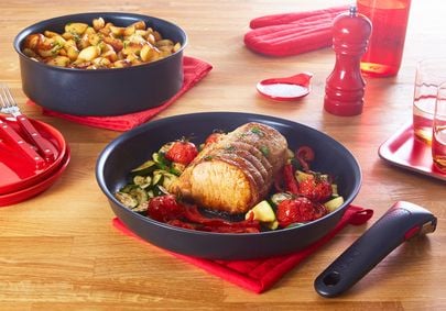 Tefal Ingenio Unlimited L76390, Stekesett, Svart, Aluminium, Svart, Thermo-Spot, Keramisk, Gass, Halogen, Induksjon