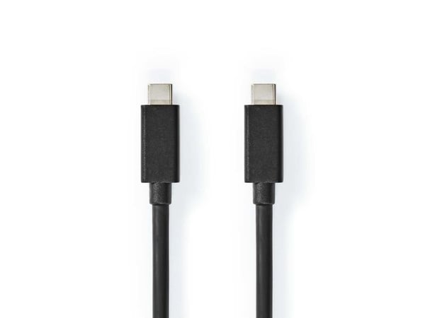 Nedis CCGB64020BK20, 2 m, USB C, USB C, USB 3.2 Gen 2 (3.1 Gen 2), 20 Gbit/s, Sort Nedis CCGB64020BK20, 2 m, USB C, USB C, USB 3.2 Gen 2 (3.1 Gen 2), 20 Gbit/s, Sort