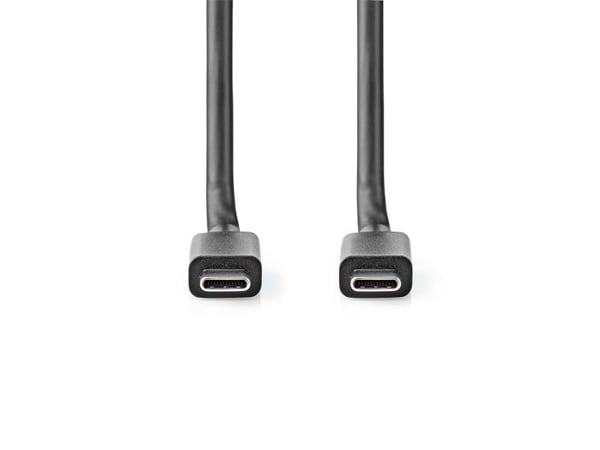Nedis CCGB64020BK20, 2 m, USB C, USB C, USB 3.2 Gen 2 (3.1 Gen 2), 20 Gbit/s, Sort