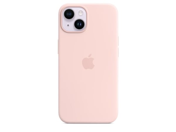Apple - Baksidedeksel for mobiltelefon - MagSafe-samsvar - silikon - krittrosa - for iPhone 14