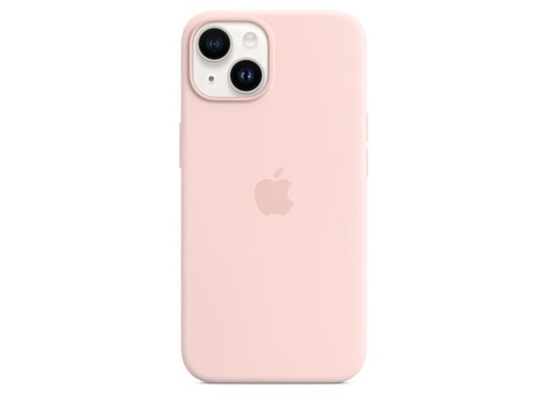 Apple - Baksidedeksel for mobiltelefon - MagSafe-samsvar - silikon - krittrosa - for iPhone 14