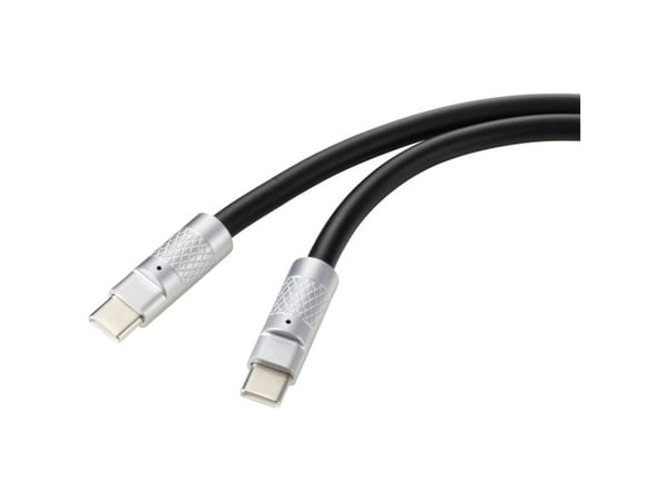 Renkforce RF-6056870, 0,5 m, USB C, USB C, USB 2.0, 0,48 Gbit/s, musta, hopea