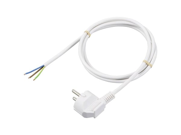 Conrad SY-6408152 Virtajohto valkoinen 1,50 m, 1,5 m, CEE 7/7, H05VV-F 3G0,75, 230 V, 16 A