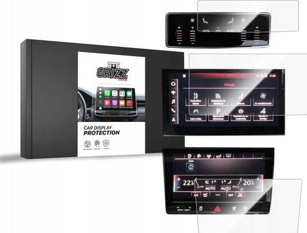 GrizzGlass keramisk skjermbeskytter til bil CarDisplay Protection for Audi Q8 2018-2024 [3-i-1]