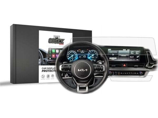 GrizzGlass CarDisplay Protection matt film for Kia Sportage 5 GT Line 12,3" 2021-2024 [2in1]