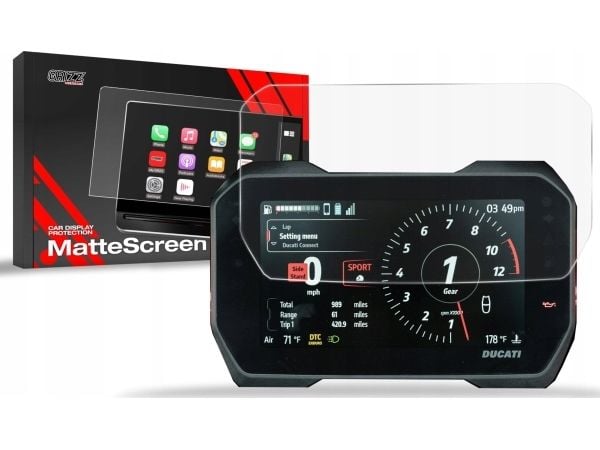 GrizzGlass matt film skjermbeskyttelse til bil til Ducati Multistrada V4 RS 7" 2024