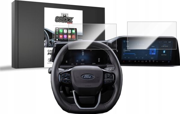 GrizzGlass keramisk film GrizzGlass CarDisplay Protection for Ford Transit Custom 2 13" (2024) [2-i-1]