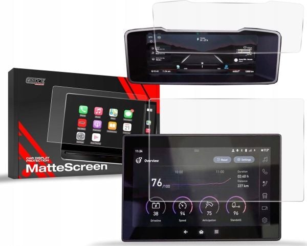 GrizzGlass matt film CarDisplay-beskyttelse til Renault C Evolution [2w1]