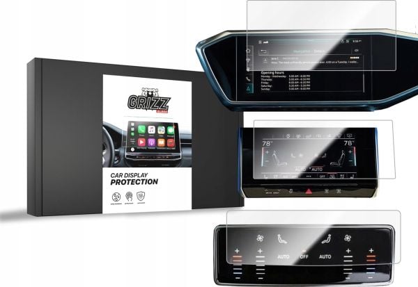 GrizzGlass keramisk film for CarDisplay-beskyttelse til Audi A6 C8 [3-pakke]