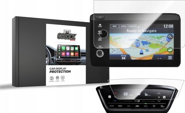 GrizzGlass navigasjons etui keramisk folie CarDisplay Protection for Honda HR-V 2 2015-2018 [2-i-1]