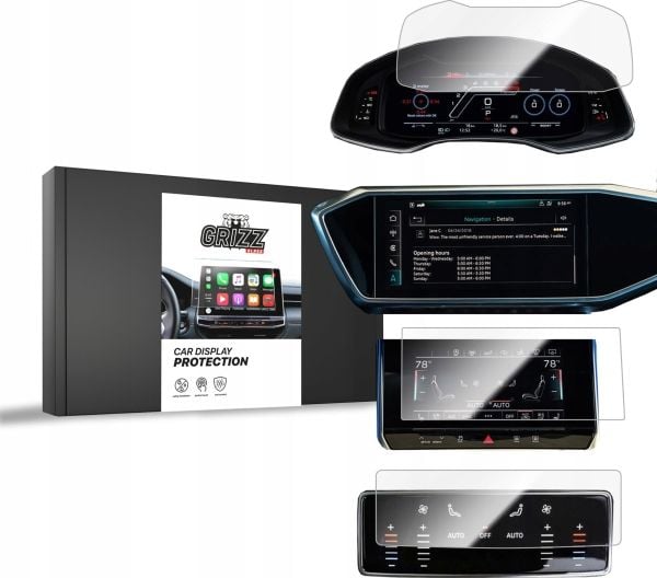 GrizzGlass keramisk film CarDisplay Protection til Audi A7 C8 2018 [4-pk]