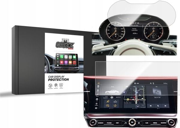 GrizzGlass keramisk folie GrizzGlass CarDisplay Protection for Bentley Continental GT 2018 [2-i-1]